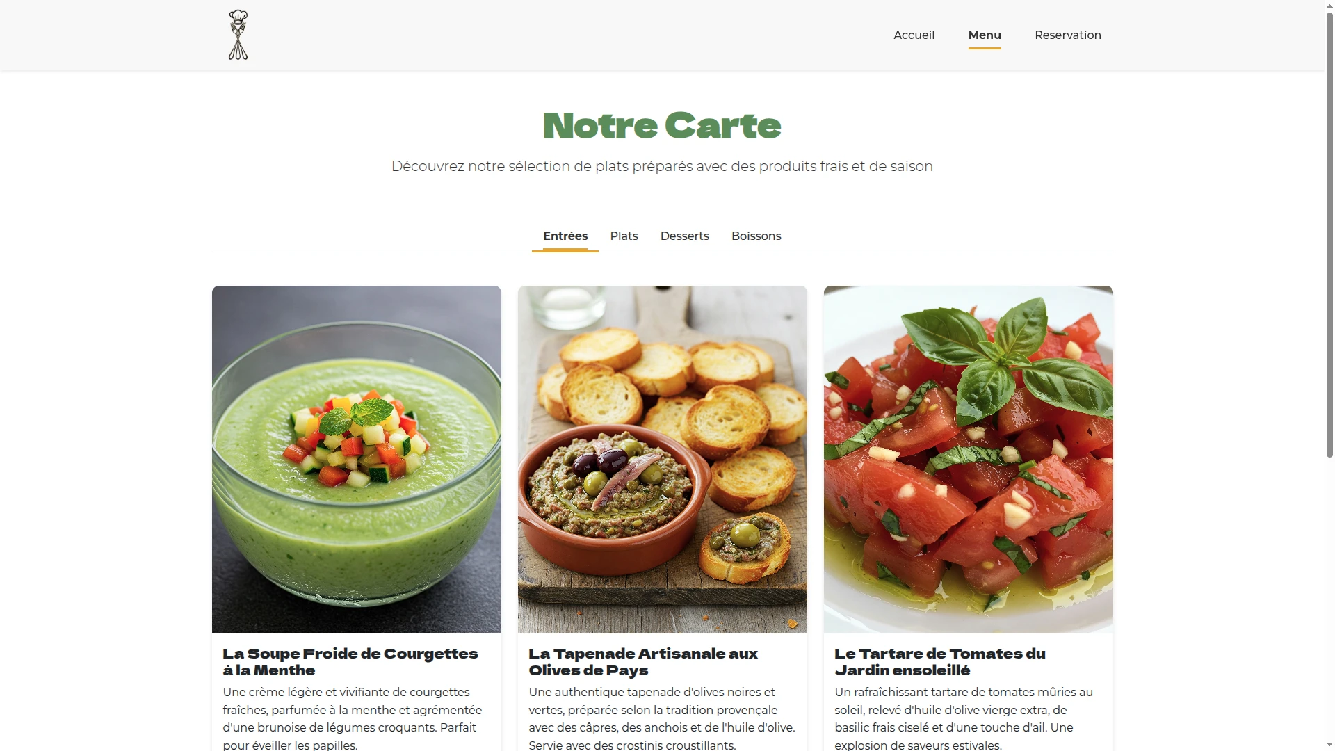 Restaurant Website Project