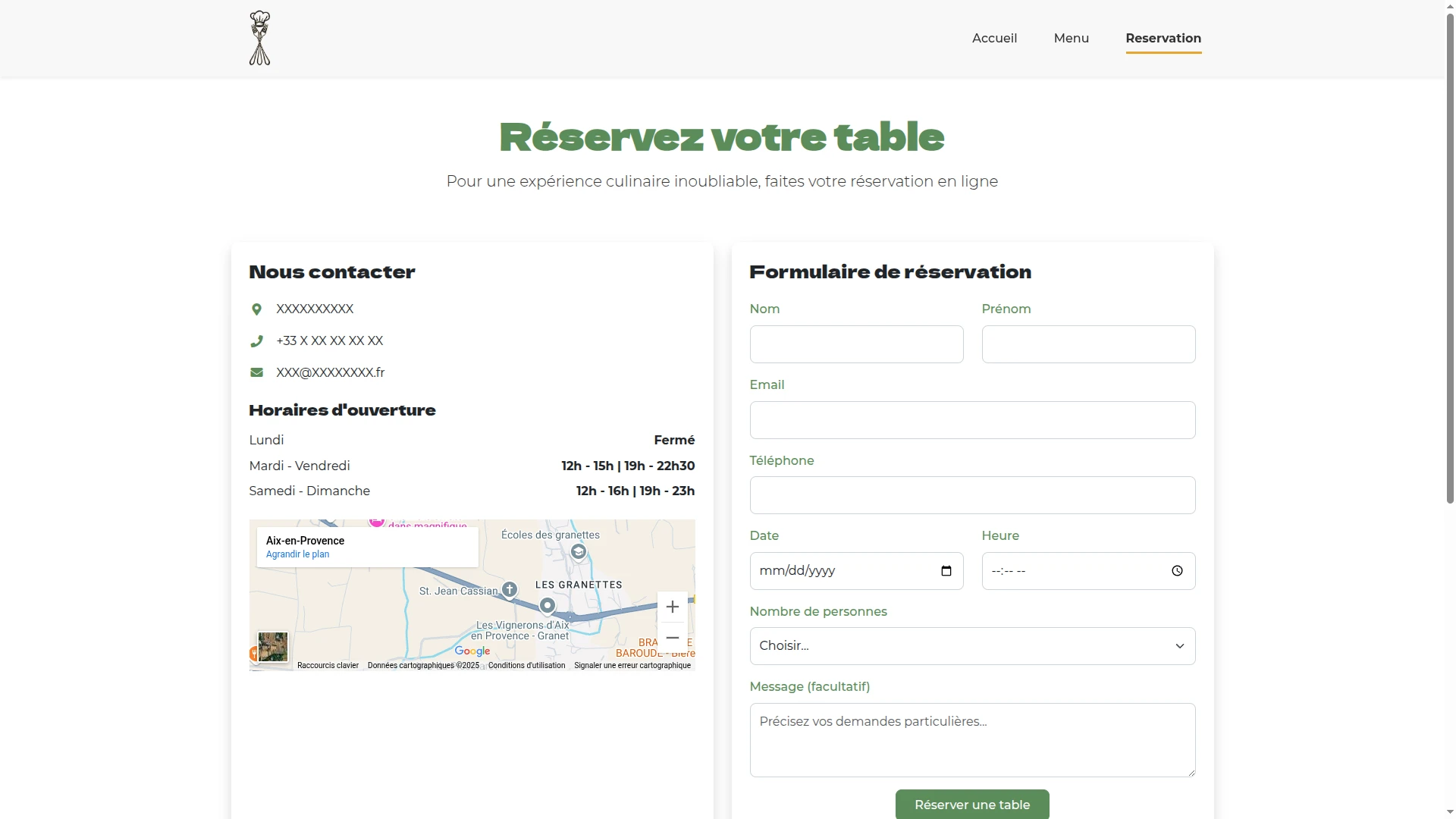 Restaurant Website Project
